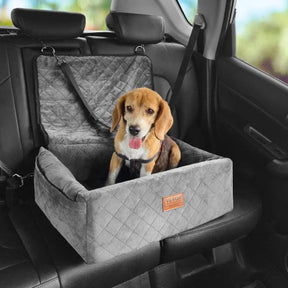 Dog Booster Car Seat with Pocket Gray Prismra