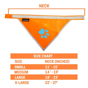 Large Hi-Vis Orange Reflective Dog Bandana Prismra